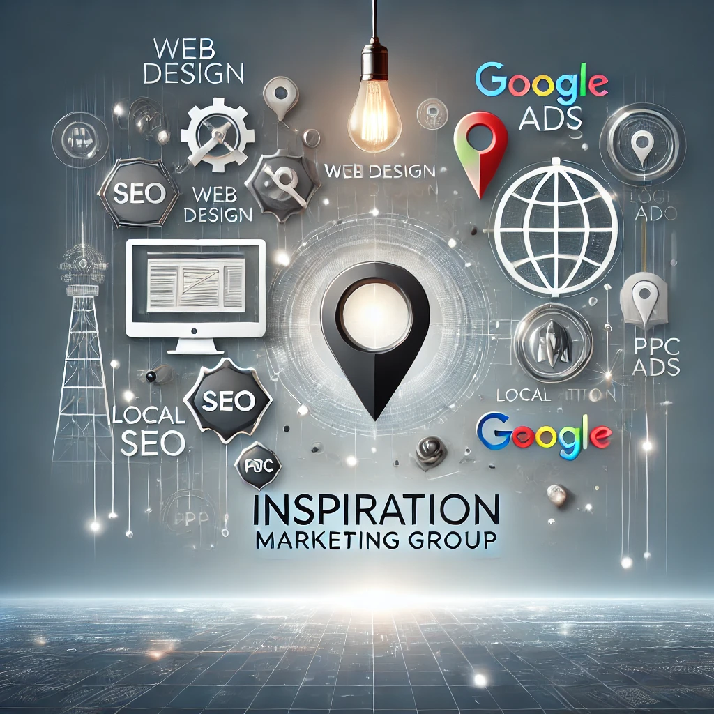 Inspiration Marketing Group, focus on web design, local SEO, content development, and Google Ads advertising.